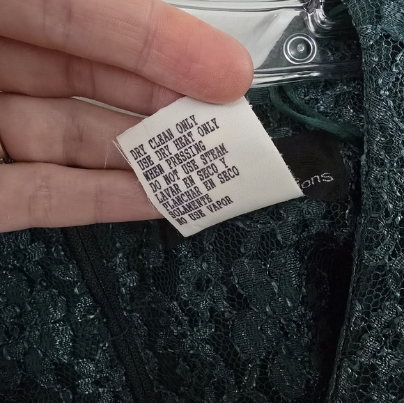 Dawn Joy Fashion Dress Size 6P Petite Green Lace Midi Women Dress USA Made - Picture 5 of 16